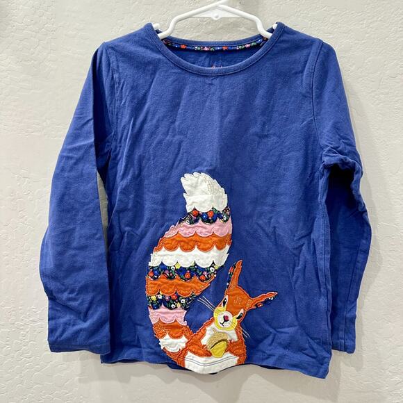 Mini Boden Squirrel Appliqué Long Sleeve Shirt - Picture 1 of 7